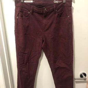 Gap Girlfriend jeans, burgundy color
